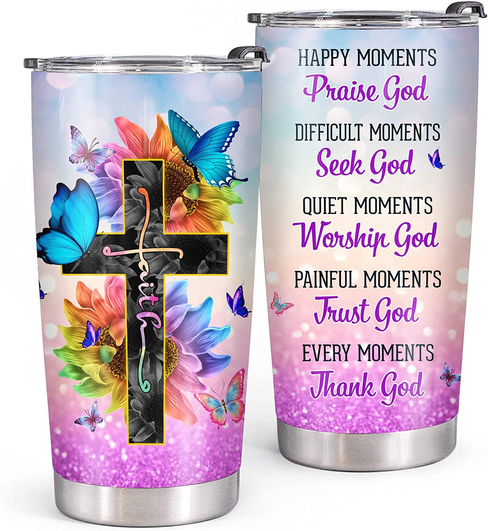 Tumbler for Women with Faith Christian Design – Perfect for Birthdays and Religious Occasions – JETU004