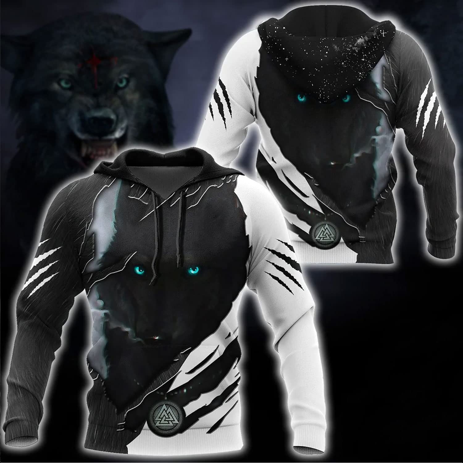 Wolf Winter Lover: Dark Night Cool W.o.l.f 3D All Over Print Shirt for Family Hunting, Pullover Hoodie, Hawaiian Shirt, and Sweatshirt – JOT1503