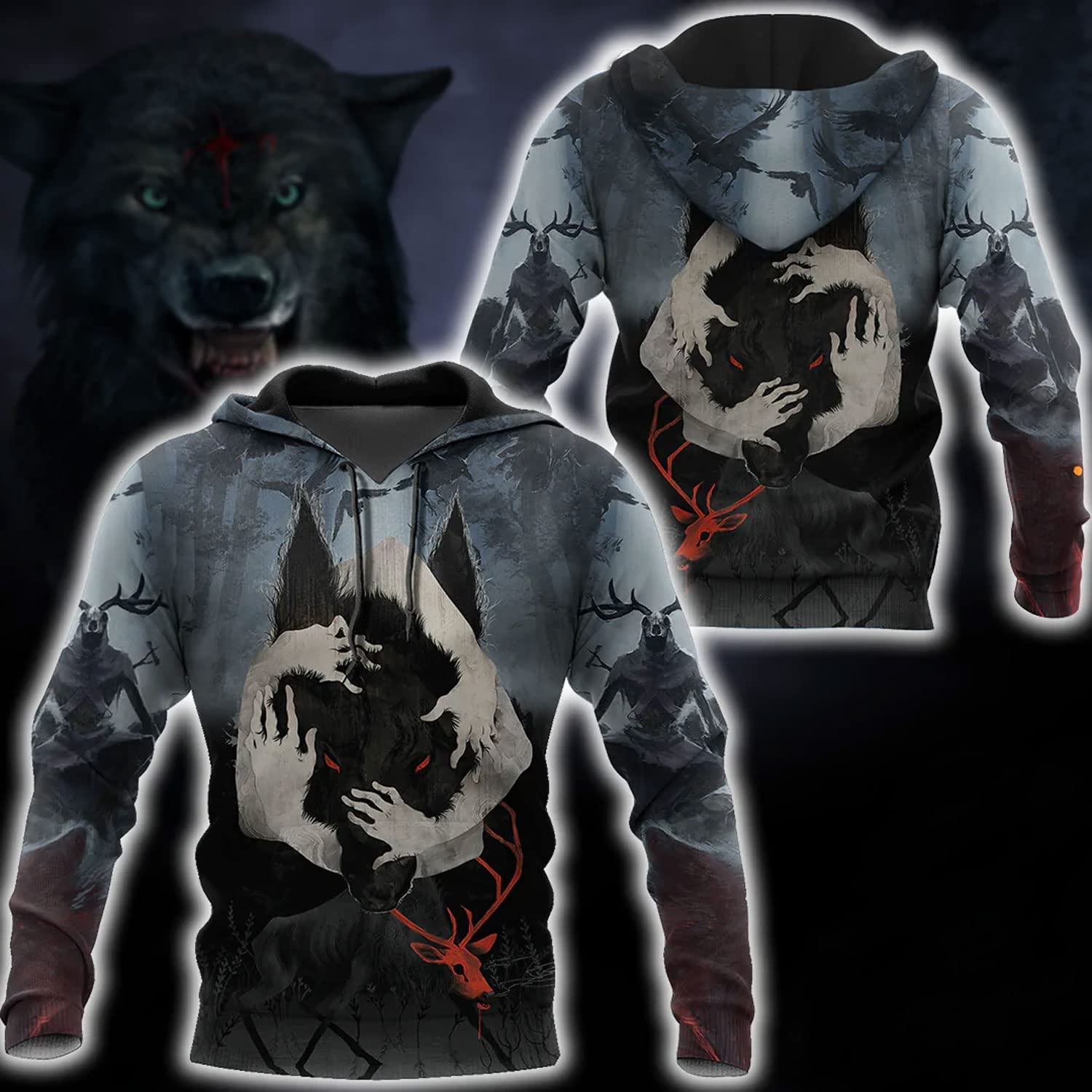 Wolf Winter Lover: The Insane W.o.l.f 3D Hoodie with All-Over Print, Perfect Gift for Hunting Families, Featuring Pullover Hoodie, Hawaiian Shirt, and Sweatshirt Variants. – JOT1527