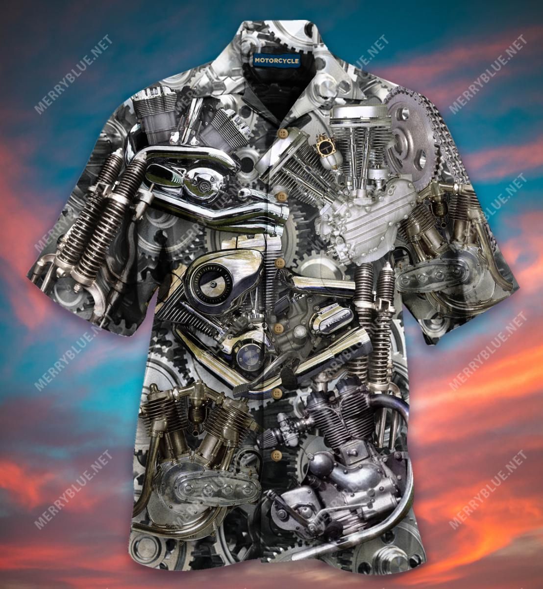 bikers dont go gray we turn chrome aloha hawaiian shirt colorful short sleeve summer beach casual shirt for men and women blks0