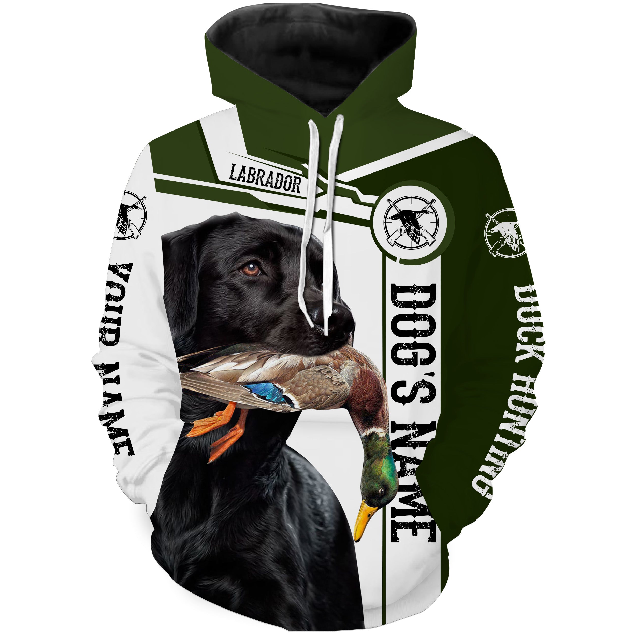 Black Lab Duck Hunting dog Custom name All over print Shirt, Labrador Retriever hunting dog – FSD3199