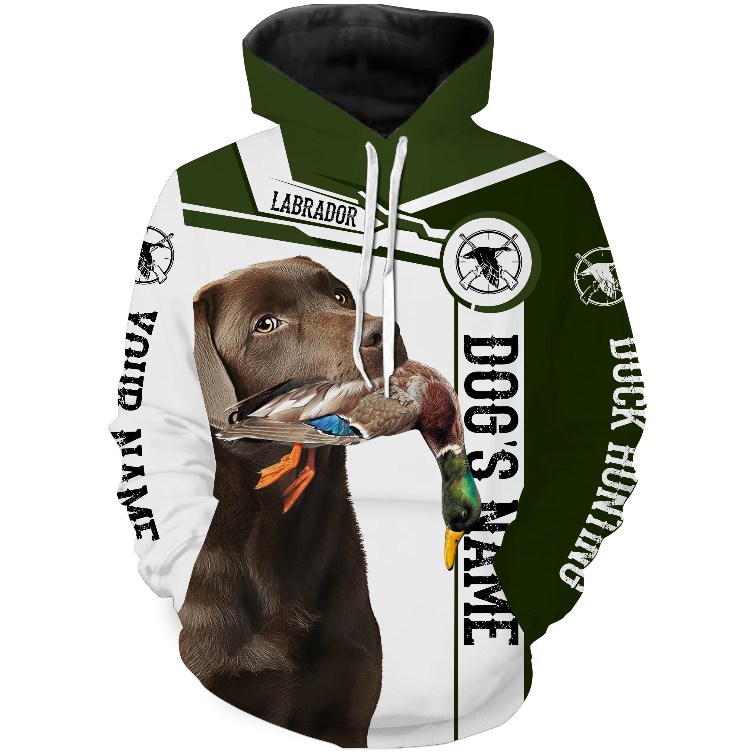 Chocolate Lab Duck Hunting dog Custom name All over print Shirt, Labrador Retriever hunting dog – FSD3200