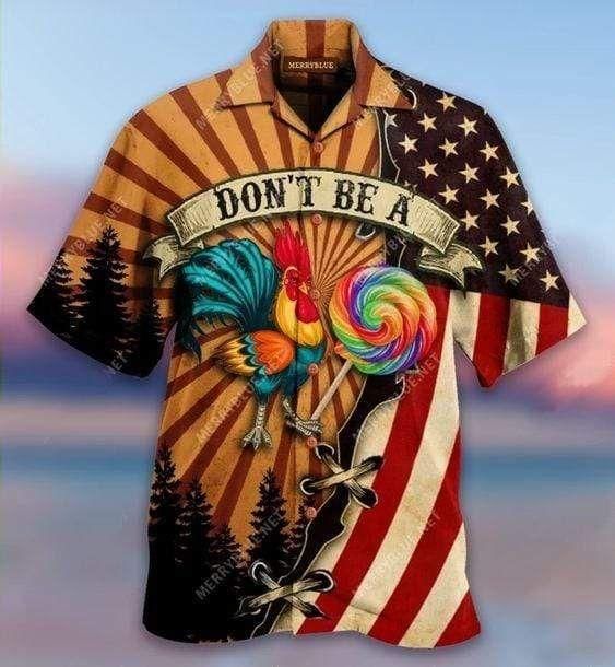 dont be a rooster lollipop aloha hawaiian shirt colorful short sleeve summer beach casual shirt for men and women udu8e