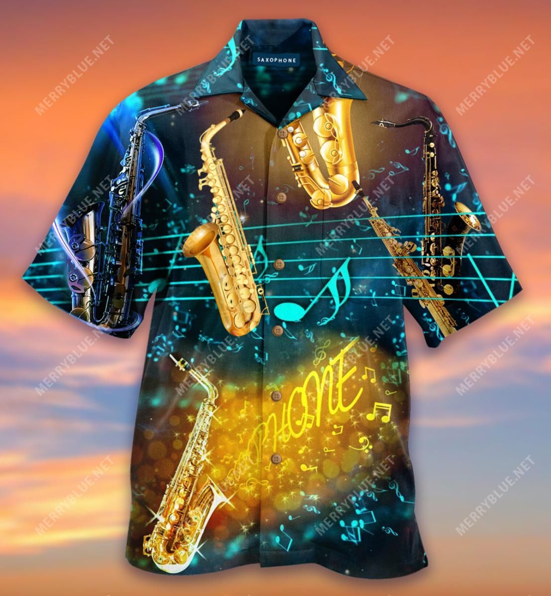 dont play the saxophone let it play you aloha hawaiian shirt colorful short sleeve summer beach casual shirt for men and women 2wp6k