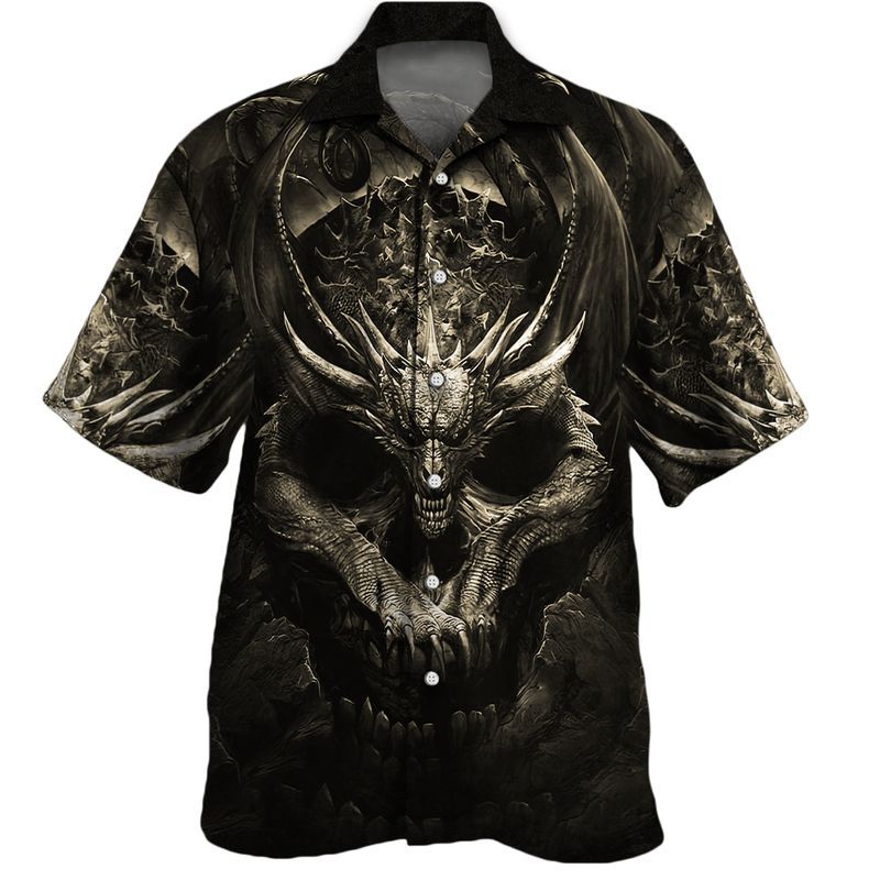 Dragon Skull   Black Unique Design Unisex Hawaiian Shirt For Men And Women Dhc17063908
