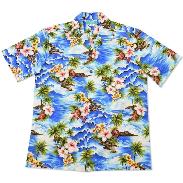 floral blue unique design hawaiian shirt dhc1806196 5bkce
