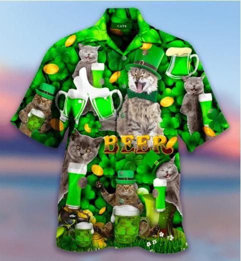 Let’S Get Lit Cat Aloha Hawaiian Shirt Colorful Short Sleeve Summer Beach Casual Shirt For Men And Women