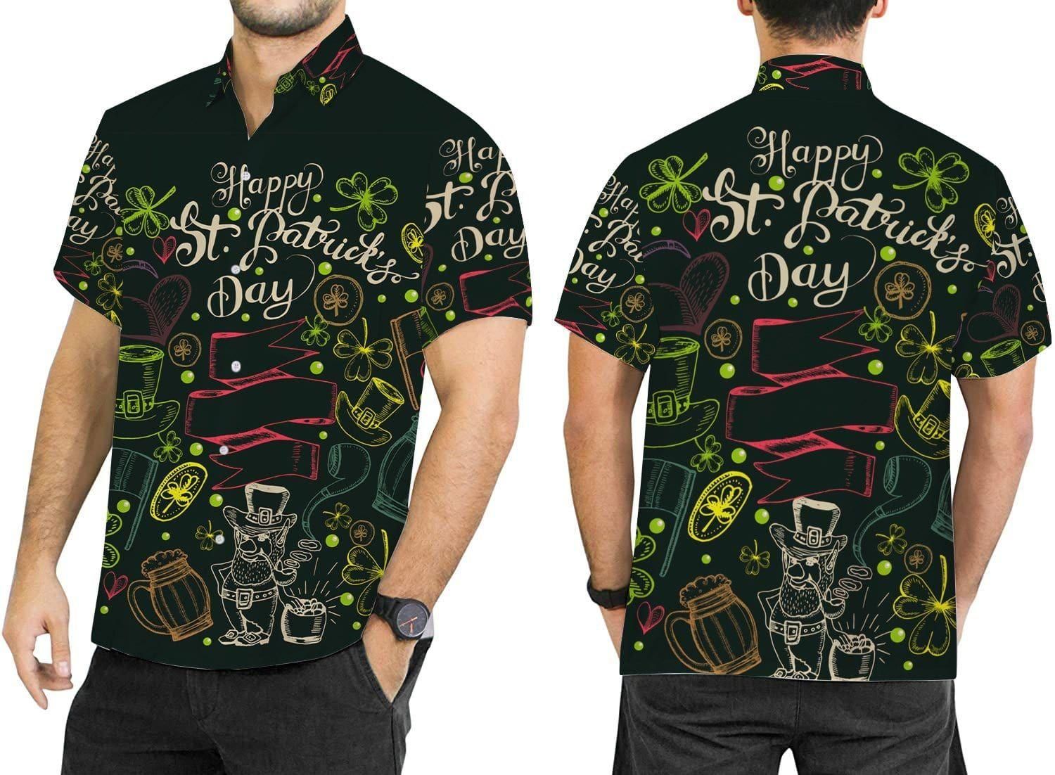 Happy St Patrick’S Day Irish Aloha Hawaiian Shirt Colorful Short Sleeve Summer Beach Casual Shirt For Men And Women