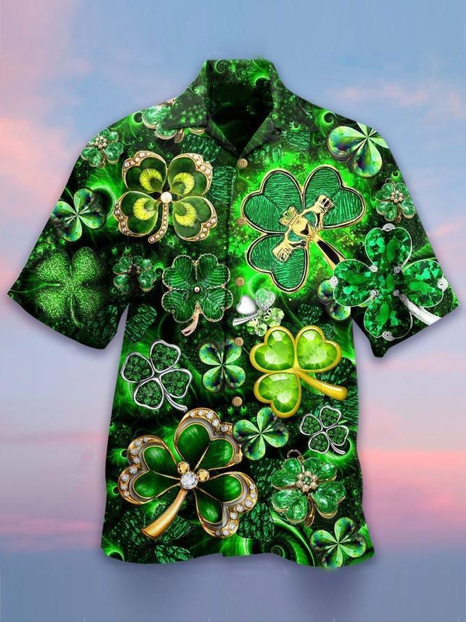Happy Stpatrick’S Day Aloha Hawaiian Shirt Colorful Short Sleeve Summer Beach Casual Shirt For Men And Women