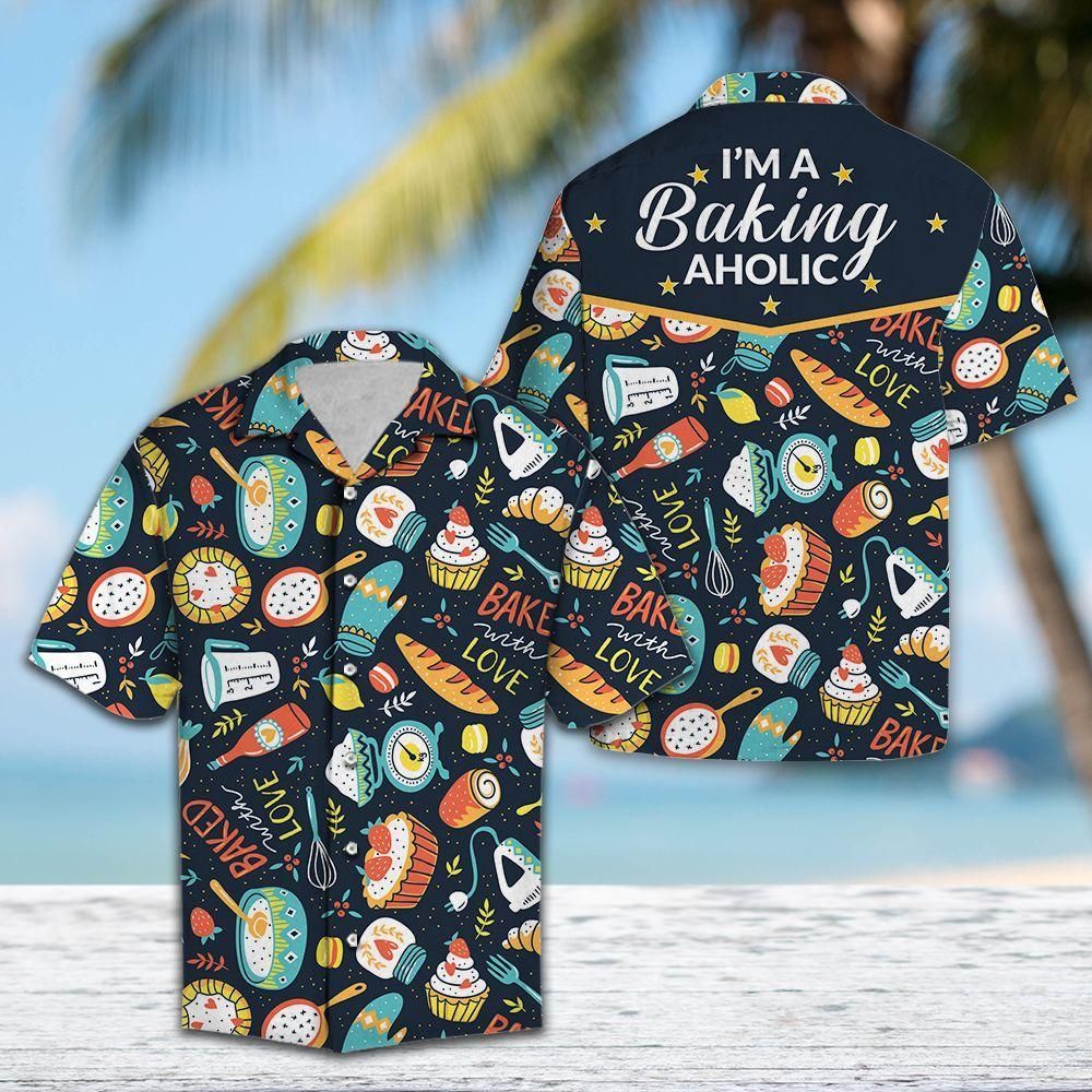 im a baking aholic aloha hawaiian shirt colorful short sleeve summer beach casual shirt for men and women okols