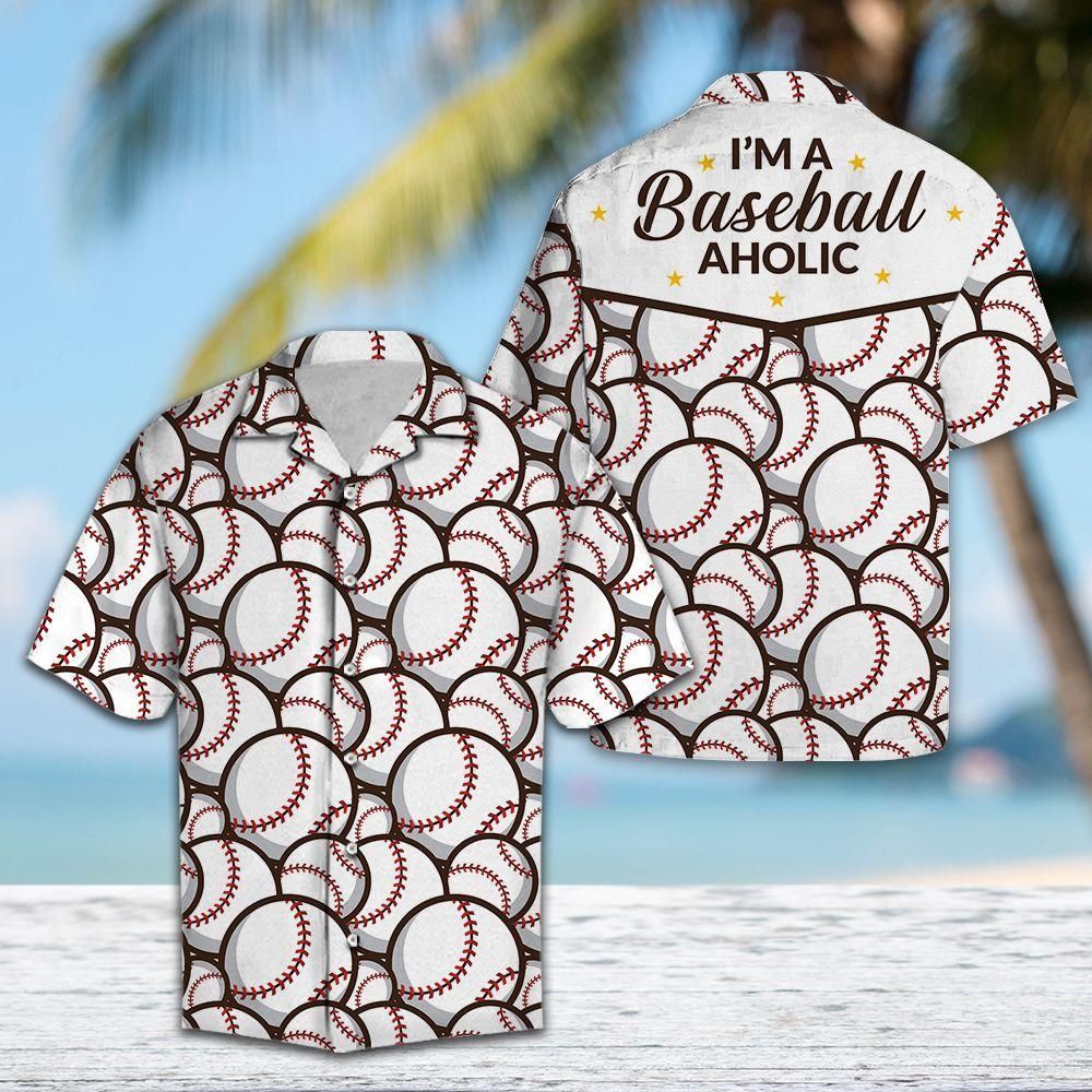 I’M A Baseball Aholic Aloha Hawaiian Shirt Colorful Short Sleeve Summer Beach Casual Shirt For Men And Women