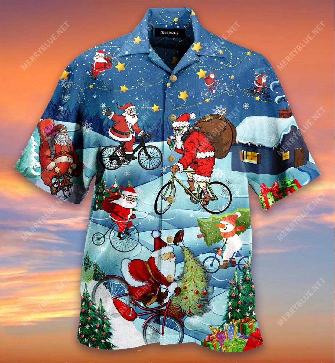 im dreaming of a bike christmas aloha hawaiian shirt colorful short sleeve summer beach casual shirt for men and women vgygl