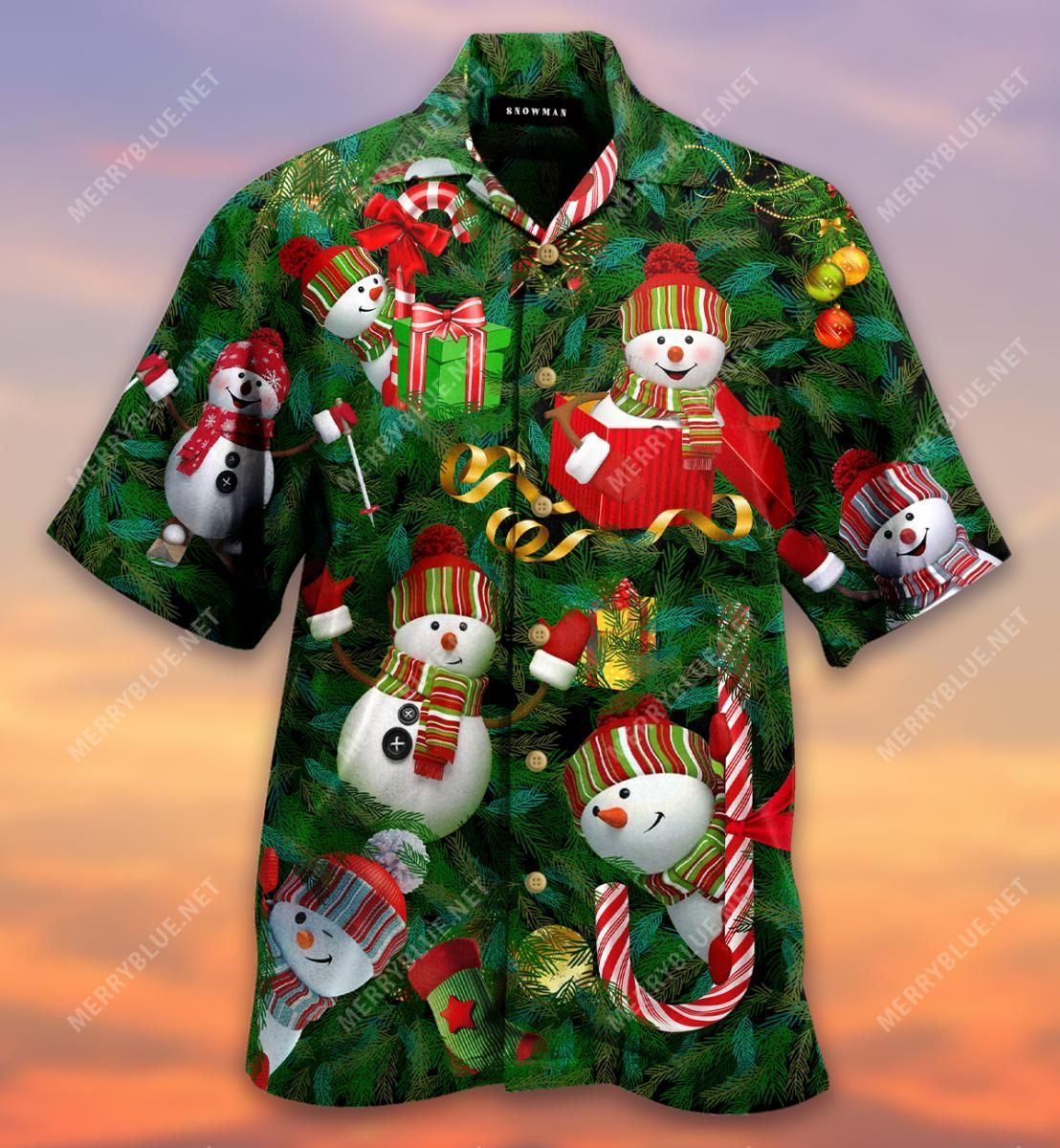 im just a little snowman aloha hawaiian shirt colorful short sleeve summer beach casual shirt for men and women dlcaz