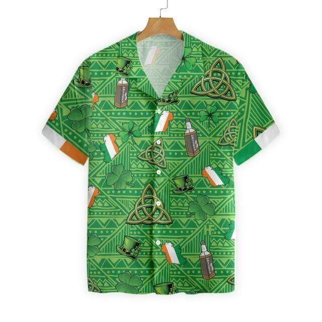 Irish And Wine Ireland Land Happy Patrick’S Day Aloha Hawaiian Shirt Colorful Short Sleeve Summer Beach Casual Shirt For Men And Women