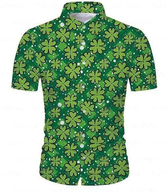 Saint Patrick’S Day Leprechaun Shamrock Irish Aloha Hawaiian Shirt Colorful Short Sleeve Summer Beach Casual Shirt For Men And Women