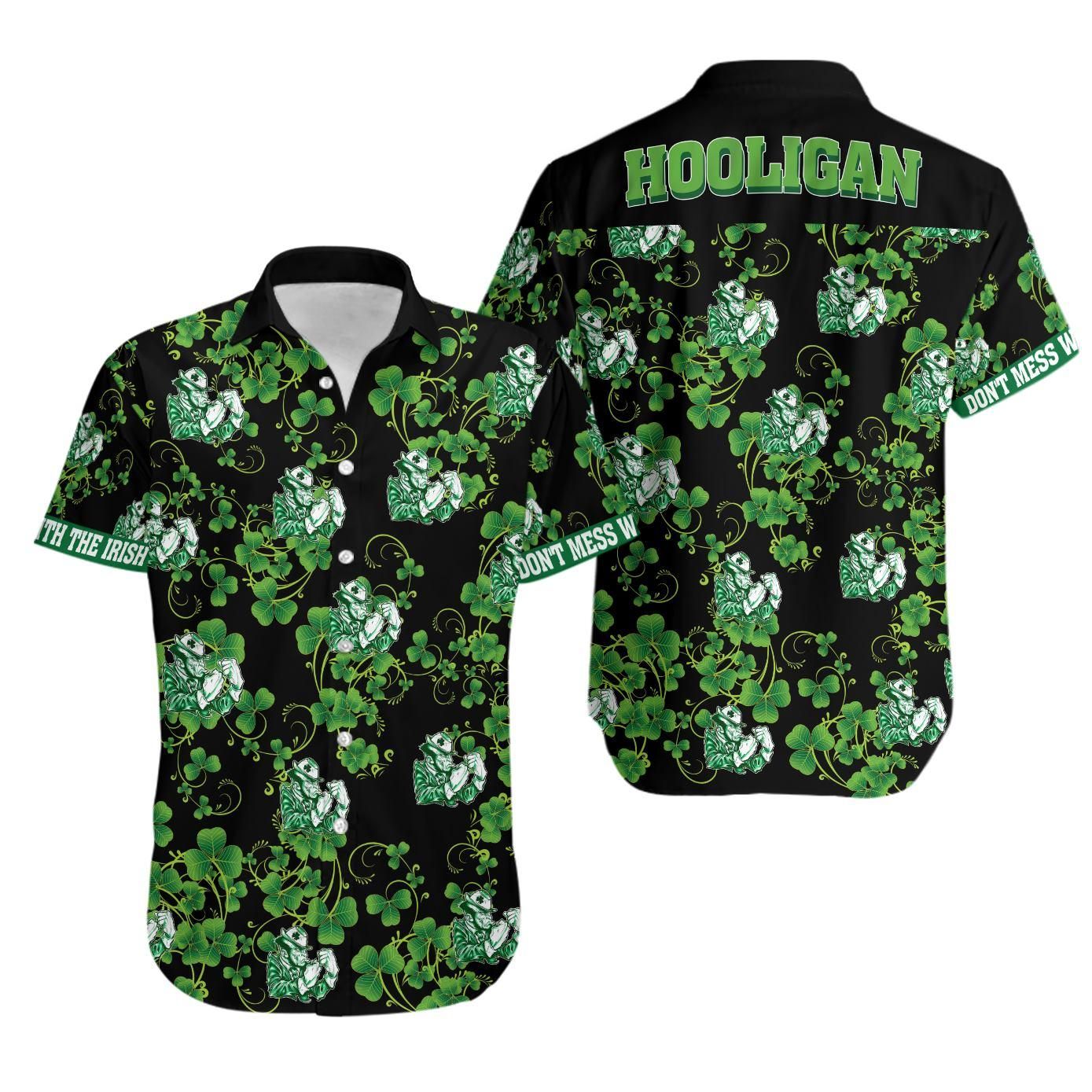 irish st patricks day aloha hawaiian shirt colorful short sleeve summer beach casual shirt for men and women wlwf2