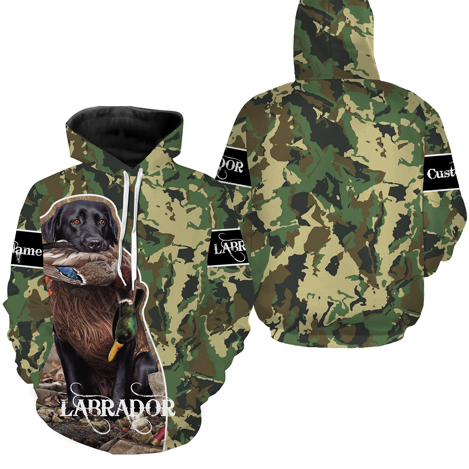 Labrador Dog Hunting 3D Shirt Hoodie For Kid Adult| Custom Black Lab Hunting Pheasant Shirt| JTSD360