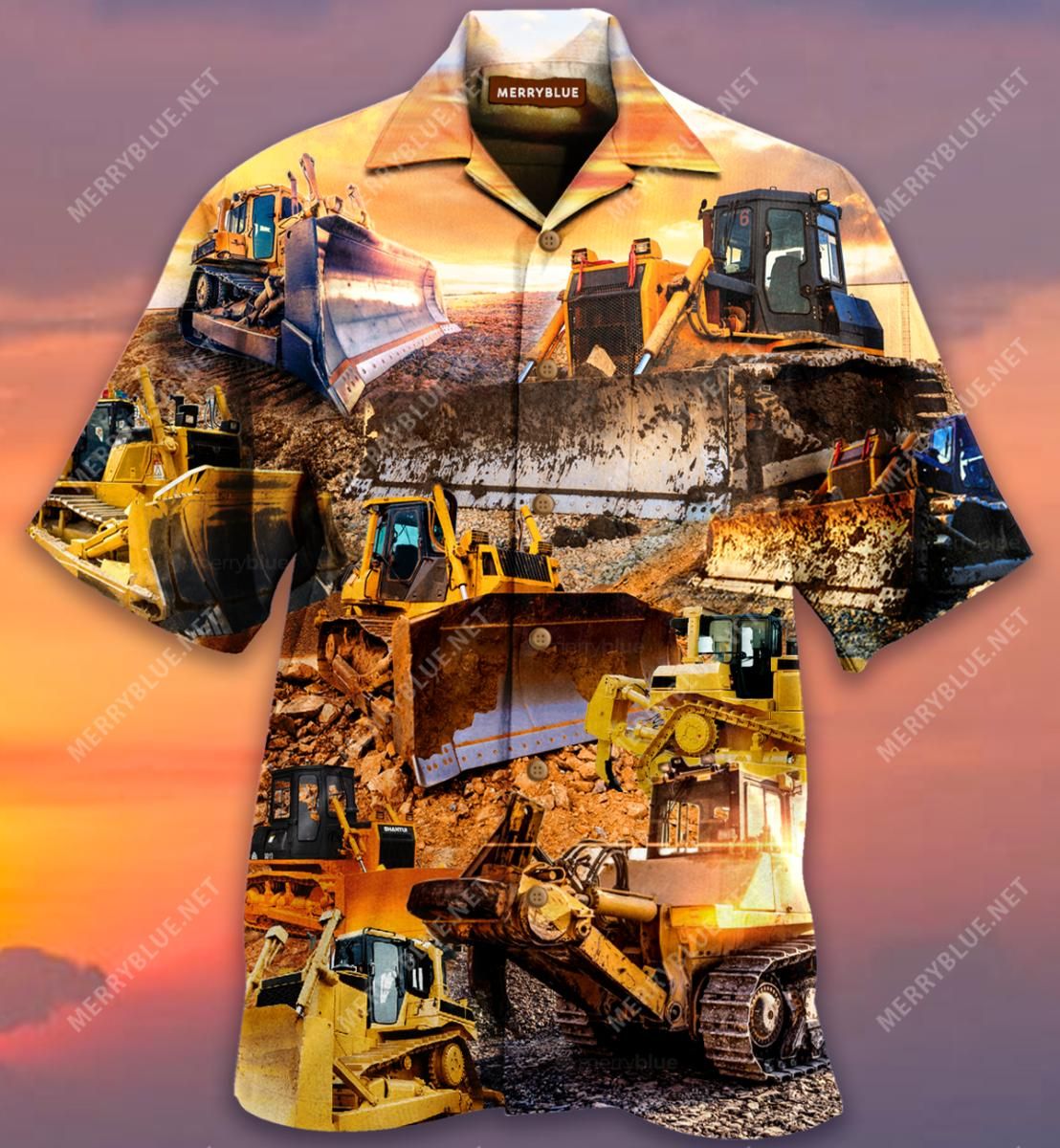 lets dig and play with bulldozer aloha hawaiian shirt colorful short sleeve summer beach casual shirt for men and women 4yzhu