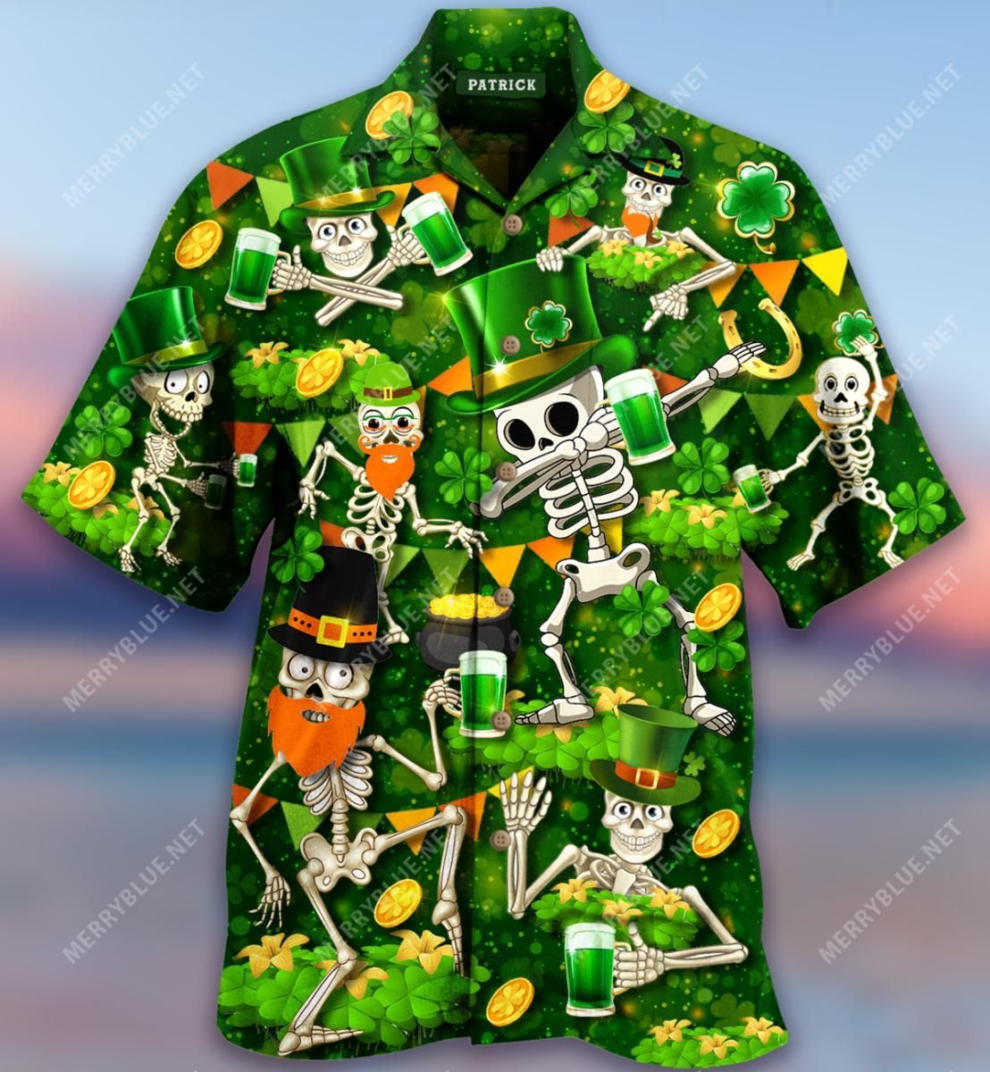 Let’S Get Drunk Skull Saint Patrick Aloha Hawaiian Shirt Colorful Short Sleeve Summer Beach Casual Shirt For Men And Women