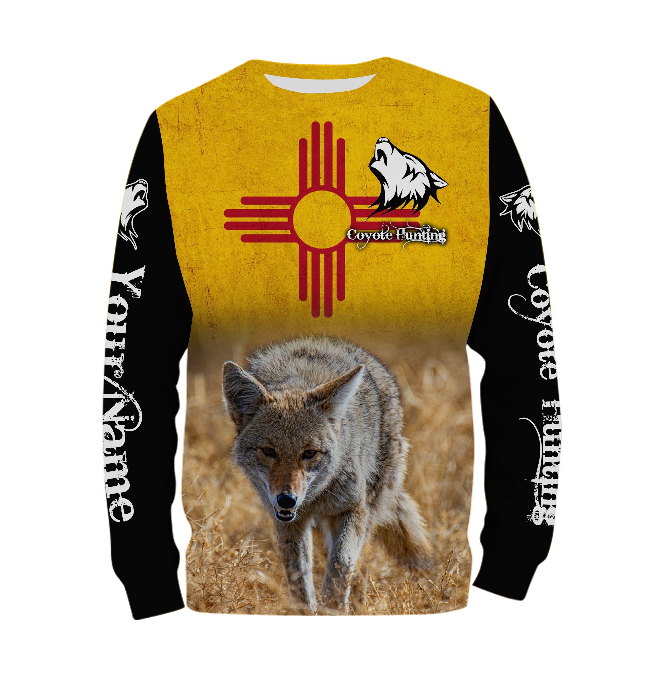 New Mexico Coyote hunting Custom Name 3D All over print shirts – Personalized hunting gift FSD3059