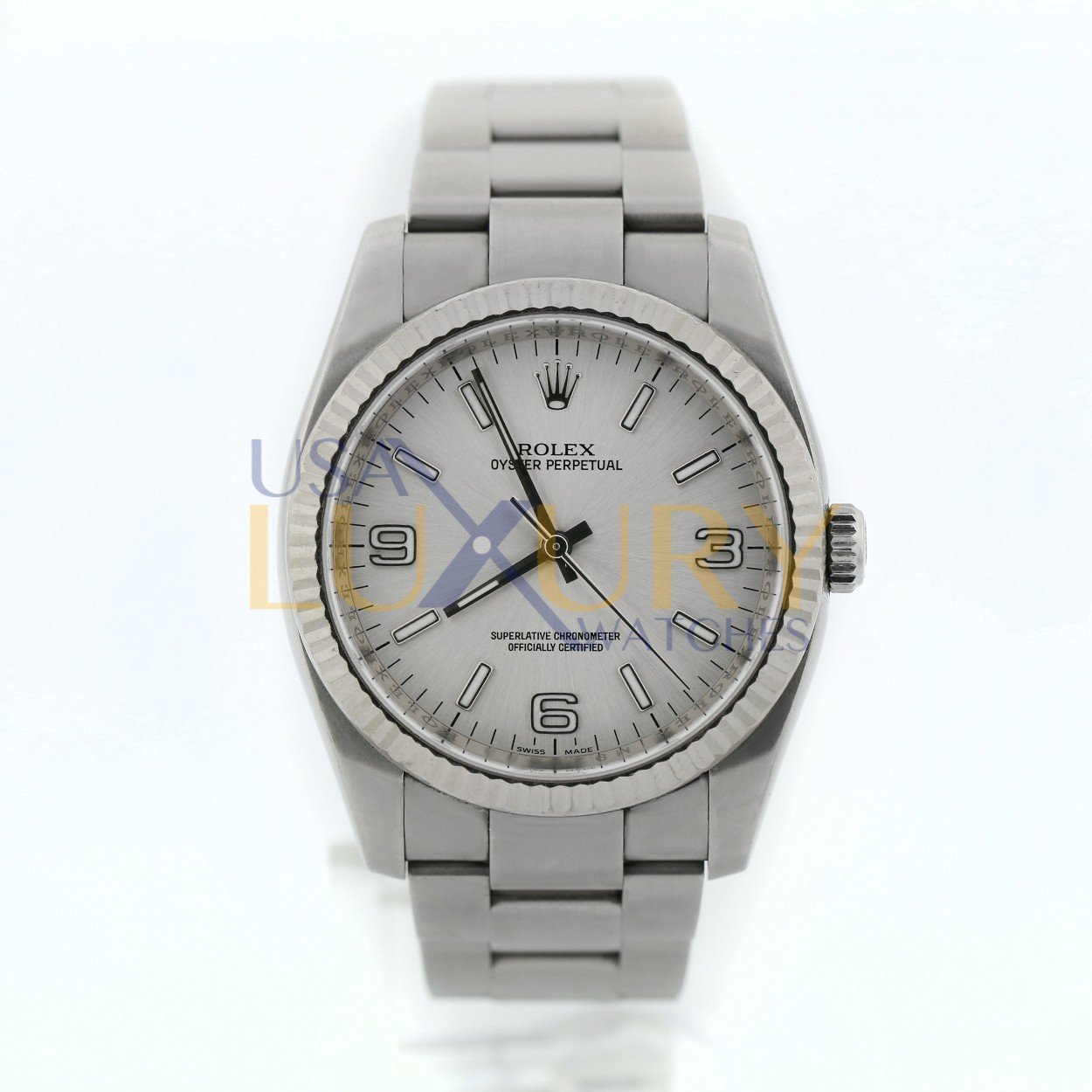 Rolex 116034 Oyster Perpetual 36 mm Stainless Steel Silver Dial