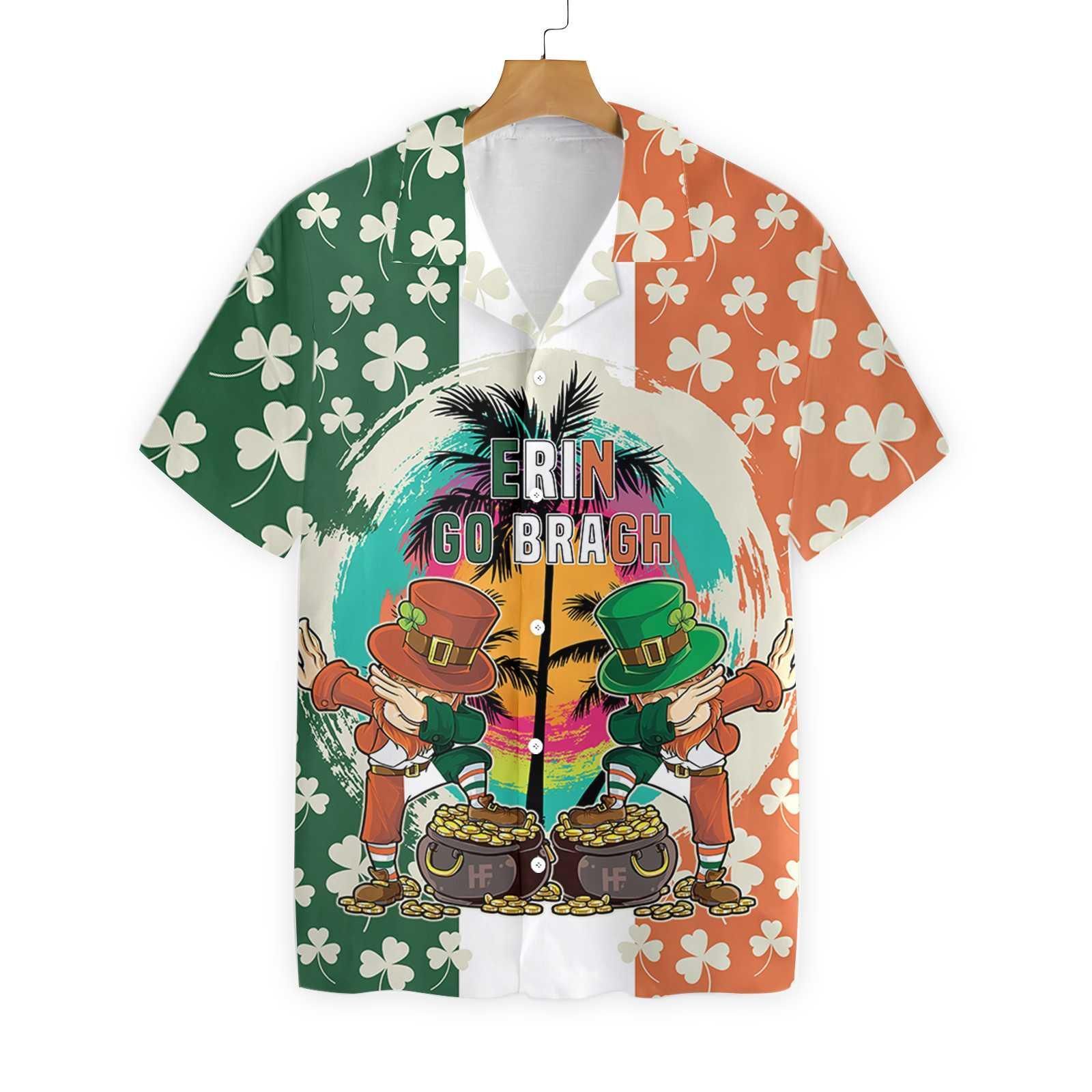 saint patricks day leprechaun shamrock irish aloha hawaiian shirt colorful short sleeve summer beach casual shirt for men and women olr1k