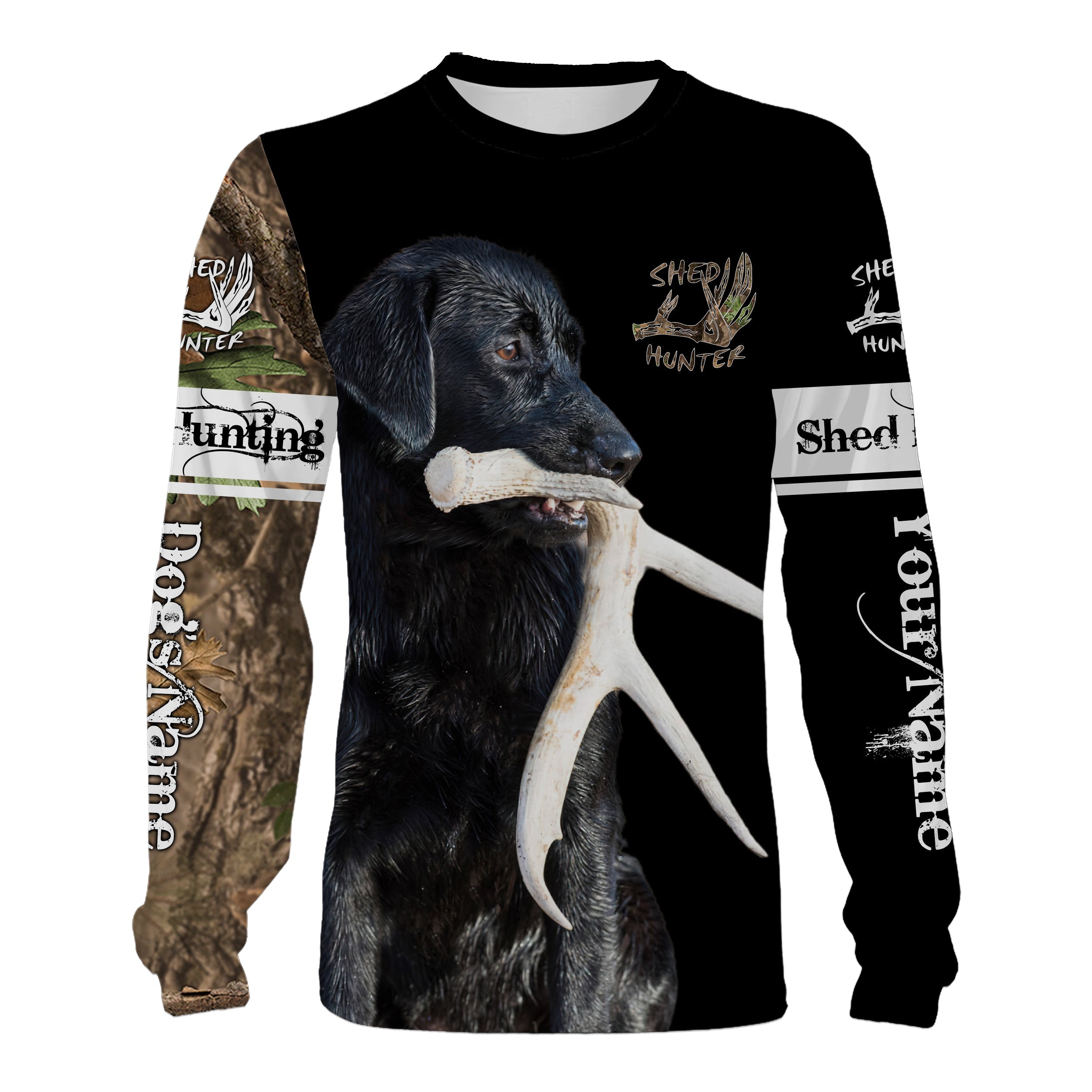 Shed hunting Dogs Black Labrador Custom Names 3D All over print Shirts, Personalized Gift FSD3070