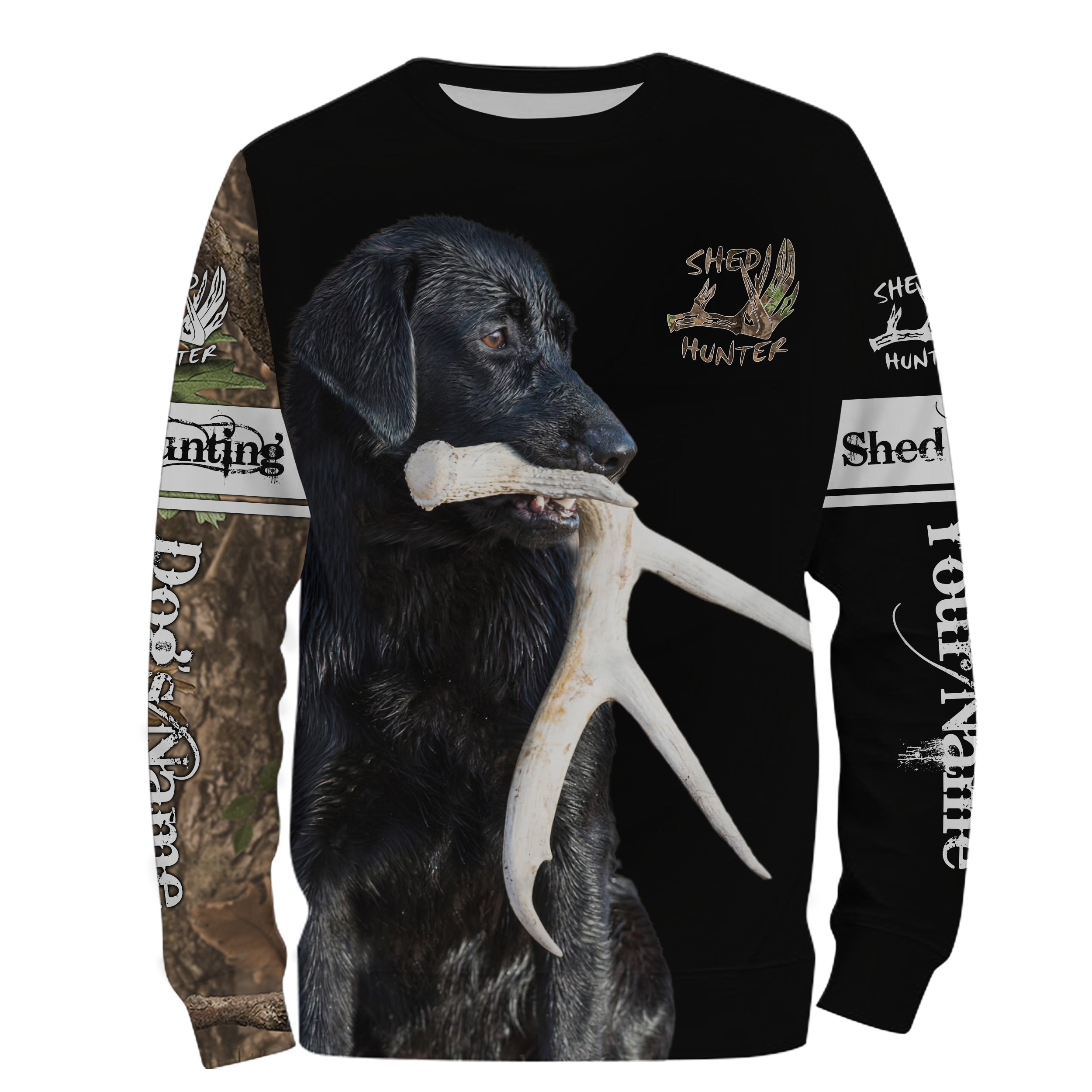 Shed hunting Dogs Black Labrador Custom Names 3D All over print Shirts, Personalized Gift FSD3070