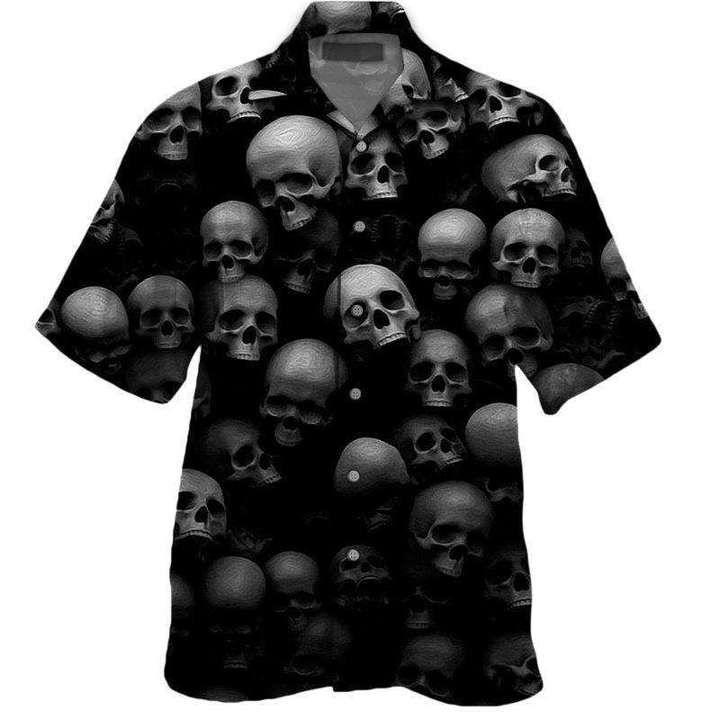 Skull  Black Nice Design Unisex Hawaiian Shirt For Men And Women Dhc17063910
