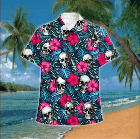 Skull   Blue Awesome Design Unisex Hawaiian Shirt For Men And Women Dhc17063884
