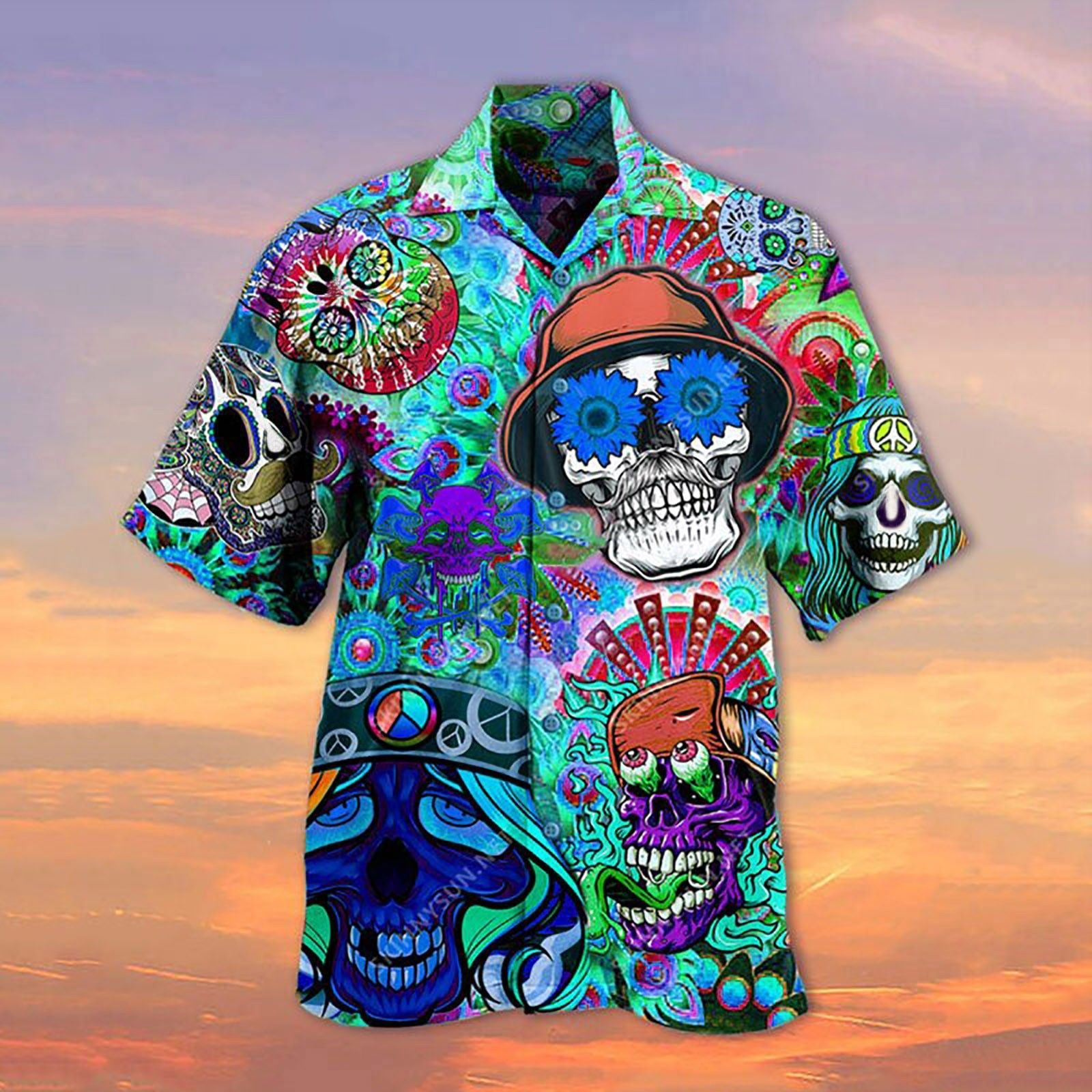 Skull Loose   Blue Awesome Design Unisex Hawaiian Shirt For Men And Women Dhc17064110