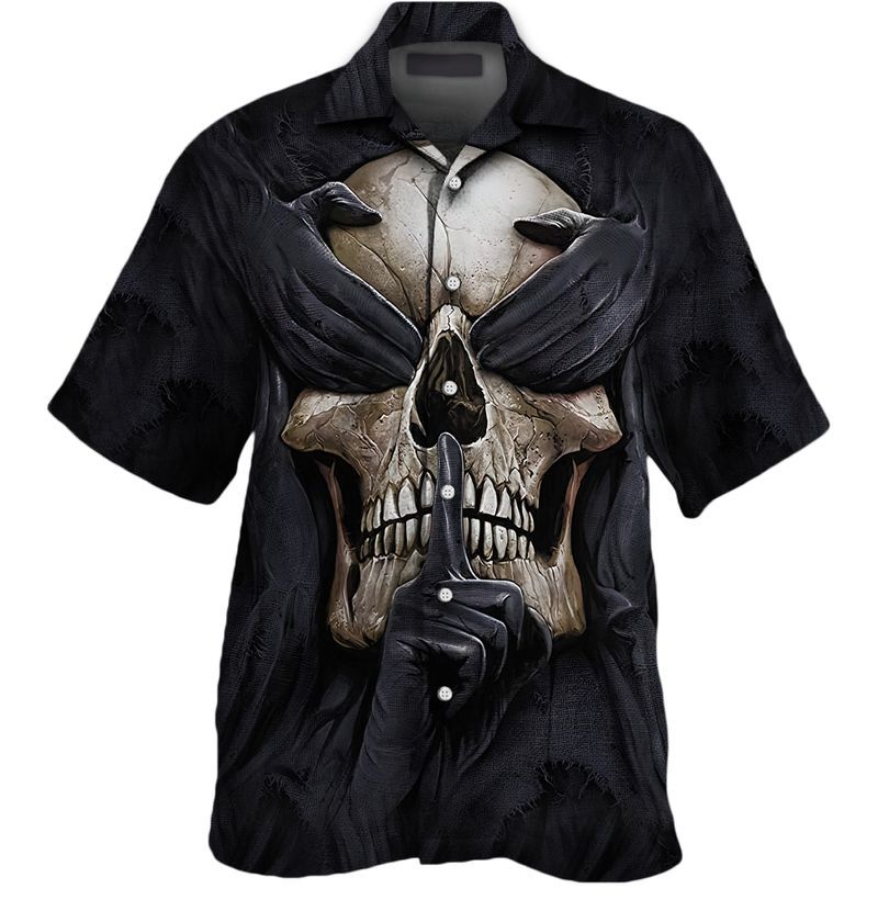 Skull Pattern   Blak Nice Design Unisex Hawaiian Shirt For Men And Women Dhc17063905