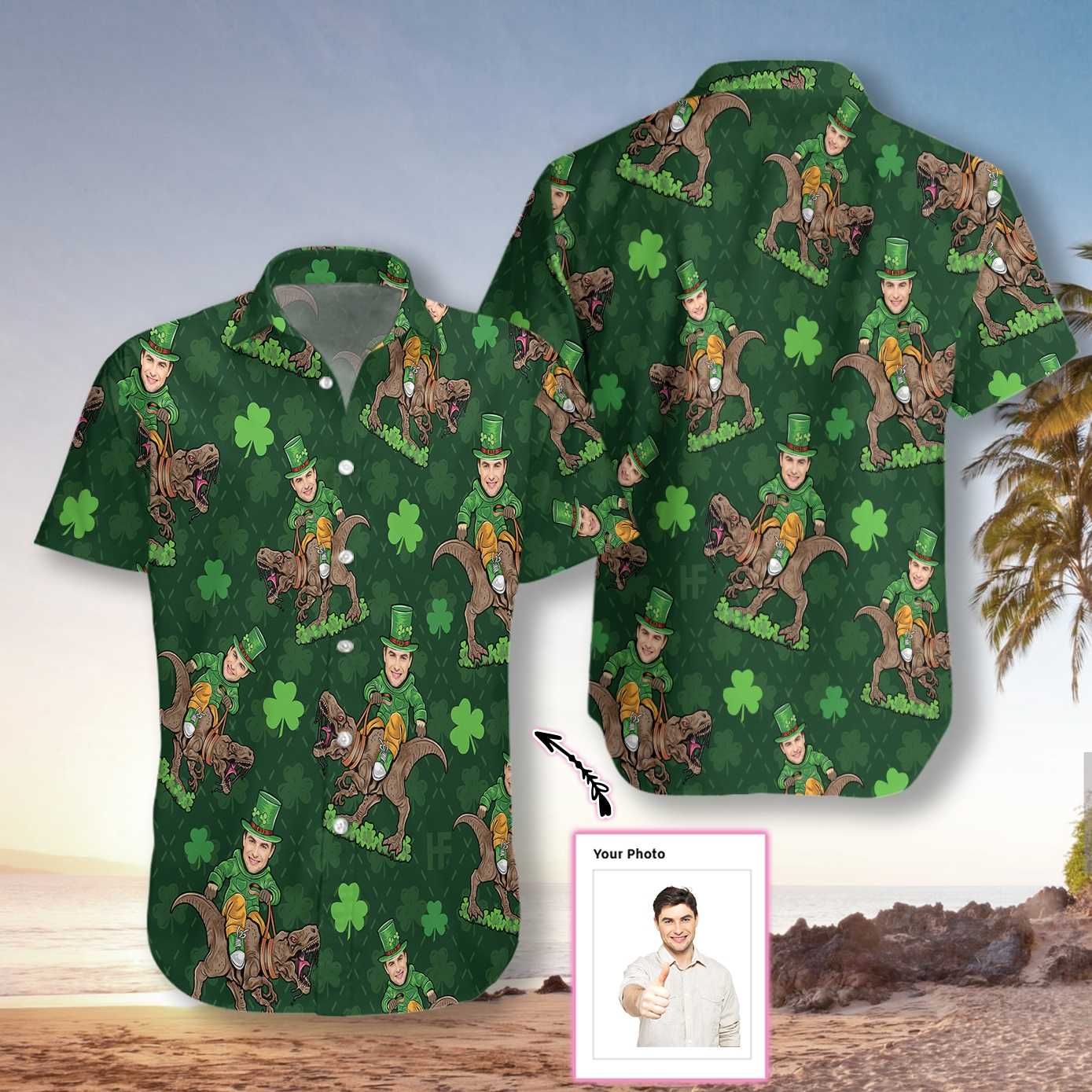 St Patrick’s Day Dinosaur EZ24 1901 Custom Hawaiian Shirt