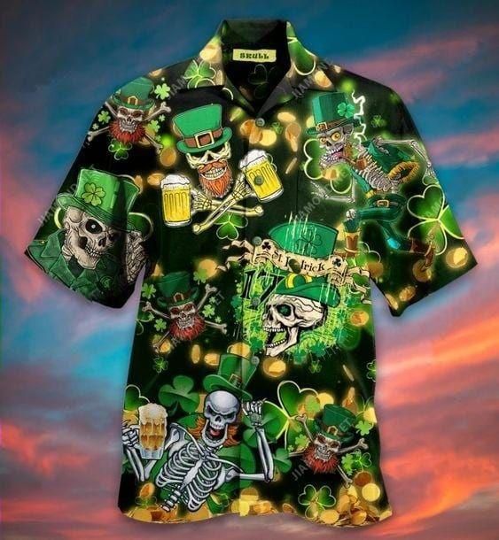 Forever Beer And Green Seamless Ireland Stpatrick’S Day Aloha Hawaiian Shirt Colorful Short Sleeve Summer Beach Casual Shirt